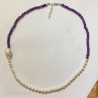 Pearl and amethyst necklace