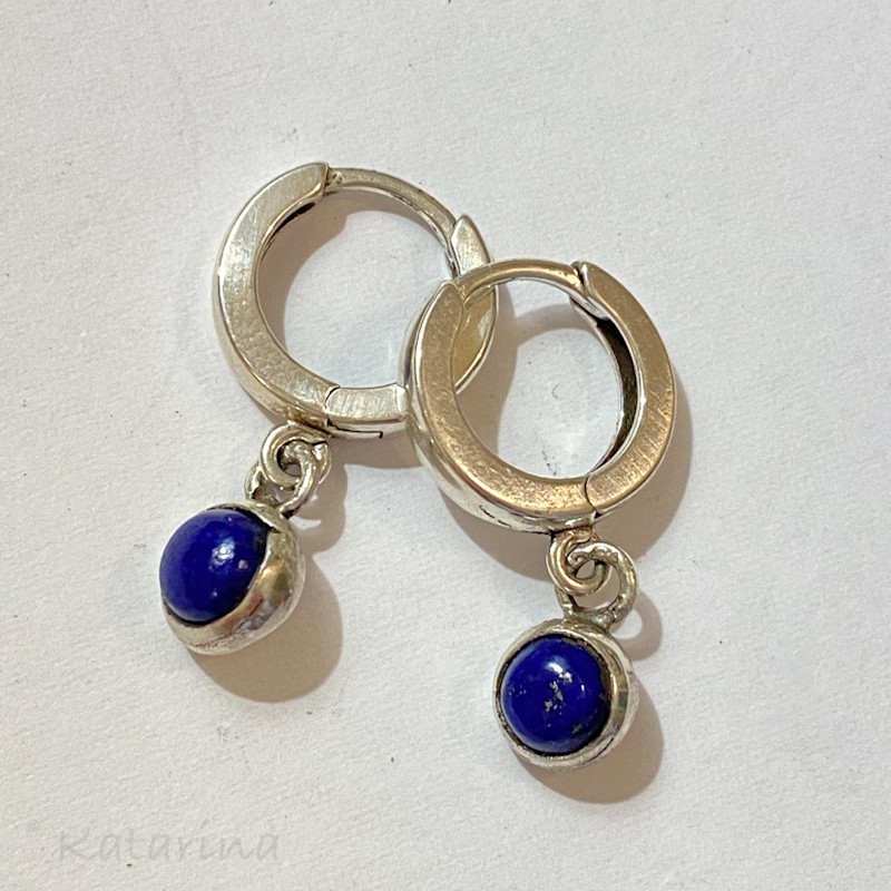 Lapis Lazuli Hand Made Earrings With 925 top Sterling Silver 10 Pairs, Jewelry, Lapis Lazuli, Earrings, Lapis Jewelry 80 Grams,