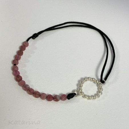 Silver bracelet with tourmaline