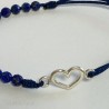 Silver bracelet with lapis lazuli