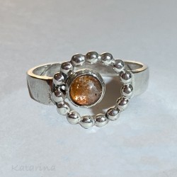 Silver ring with a sunstone
