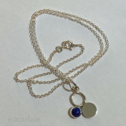 Silver necklace with lapis...