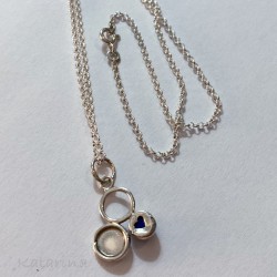 Silver necklace with lapis lazuli