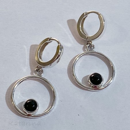 Silver rings with black onyx