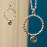 Silver necklace with labradorite