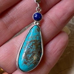 Silver pendant with turquoise