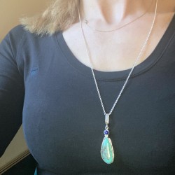 Silver pendant with turquoise