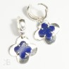 Srebrne koniczynki z lapisem lazuli