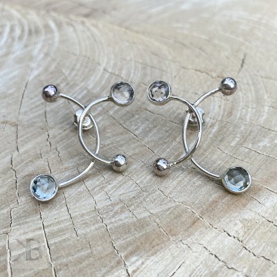 Silver earrings with topaz