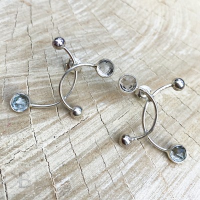 Silver earrings with topaz