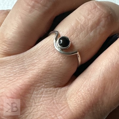 Silver ring with onyx