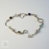 Silver bracelet with colorful stones