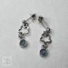 Flower earrings with agate