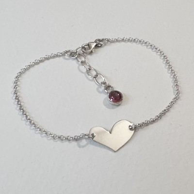 Silver bracelet with heart