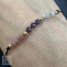 Silver amethyst bracelet with tourmaline