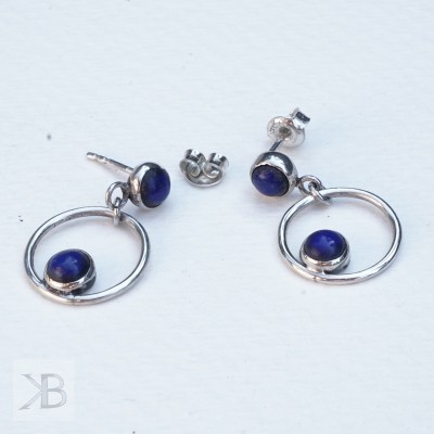 Silver circles with lapis...