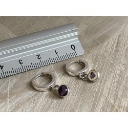 Silver earrings with amethyst