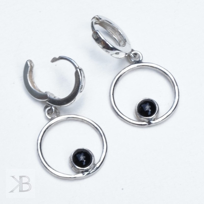 Silver rings with black onyx