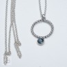 Silver necklace with labradorite