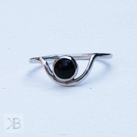 Silver ring with onyx