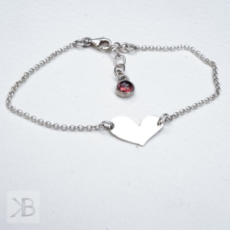 Silver bracelet with heart