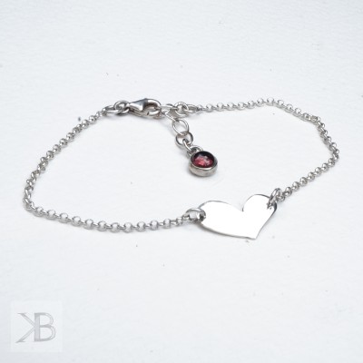 Silver bracelet with heart