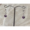 Silver earrings with amethyst