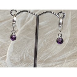 Silver earrings with amethyst