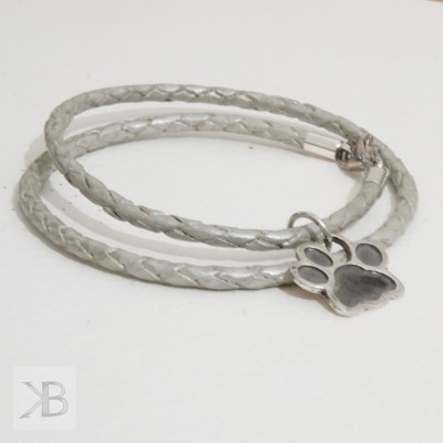 Leather bracelet with paw