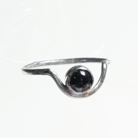 Silver ring with onyx