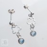 Flower earrings with agate