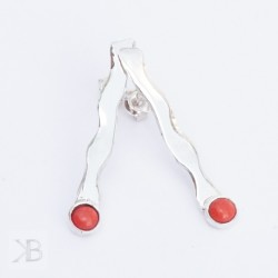 Srebrne kolczyki z koralem