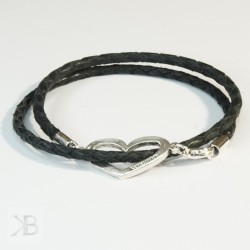 Skórzana bransoletka z sercem