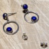 Silver circles with lapis lazuli