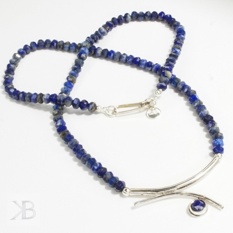 Srebrny naszyjnik z lapisu lazuli