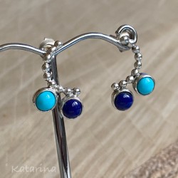 Turquoise and lapis lazuli earrings