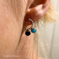 Turquoise and lapis lazuli earrings